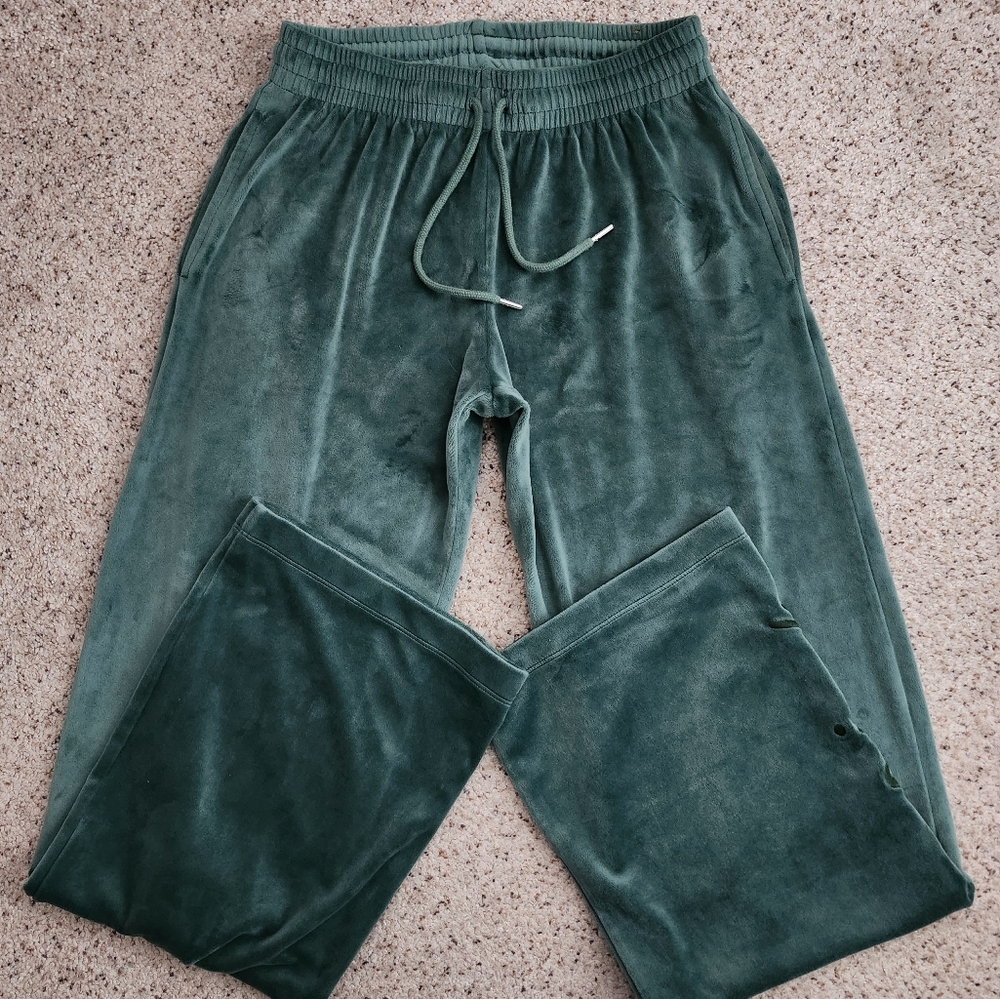 PINK green velvet pants - Picture 1 of 7